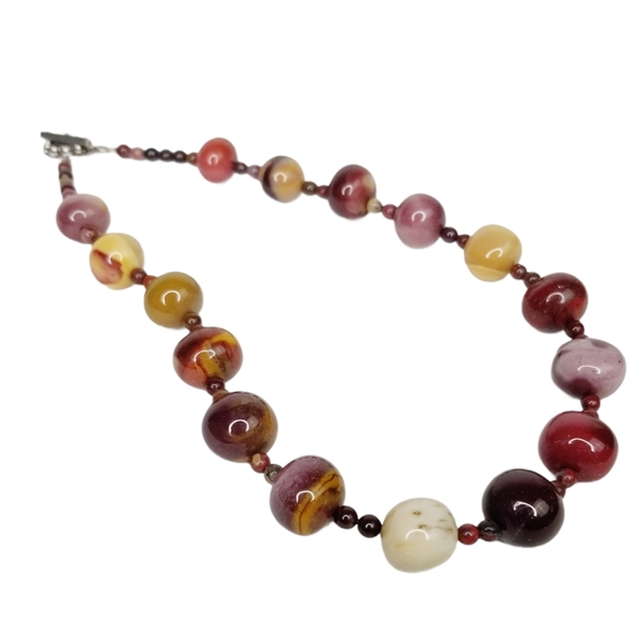 Natural Agate Stone Bead Choker Necklace - Picture 9 of 11